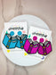 Book 'Em Reading Beaded Library Bookish Bookshop Earrings: Blue