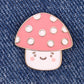 Cute Kawaii Mushroom Enamel Pin: Pink