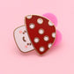 Cute Kawaii Mushroom Enamel Pin: Pink