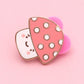 Cute Kawaii Mushroom Enamel Pin: Pink