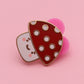 Cute Kawaii Mushroom Enamel Pin: Pink
