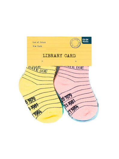 Library Card Baby/Toddler Socks 4-Pack - 0-12 months
