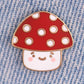 Cute Kawaii Mushroom Enamel Pin: Pink