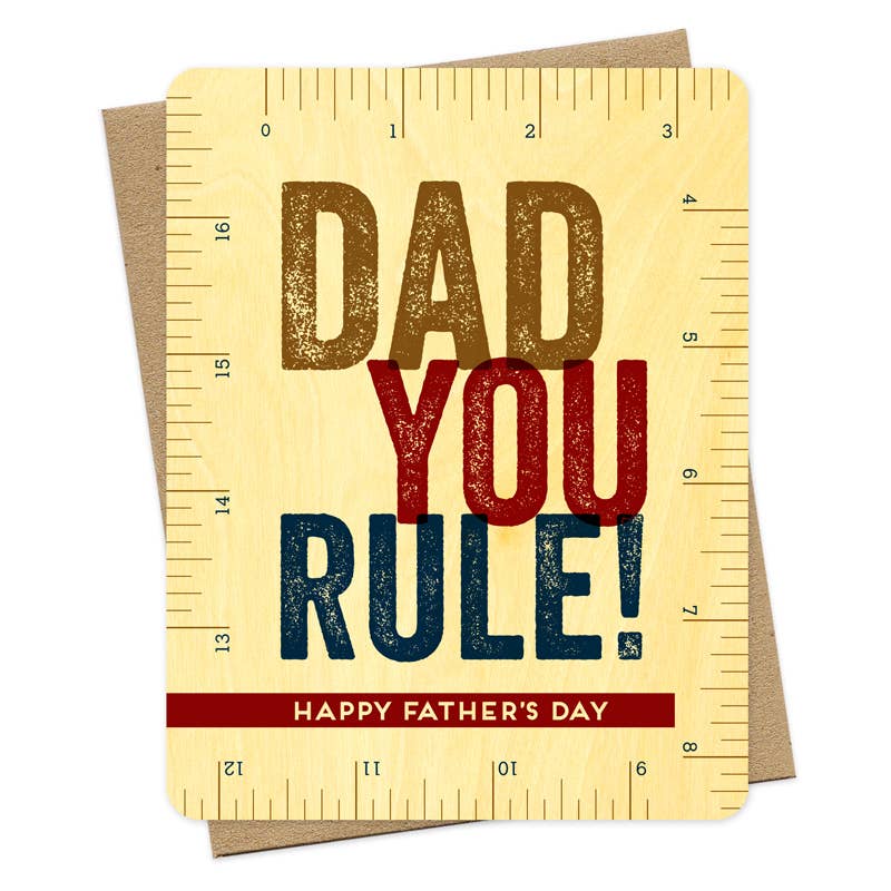 Dad Rules Wood Father's Day Card